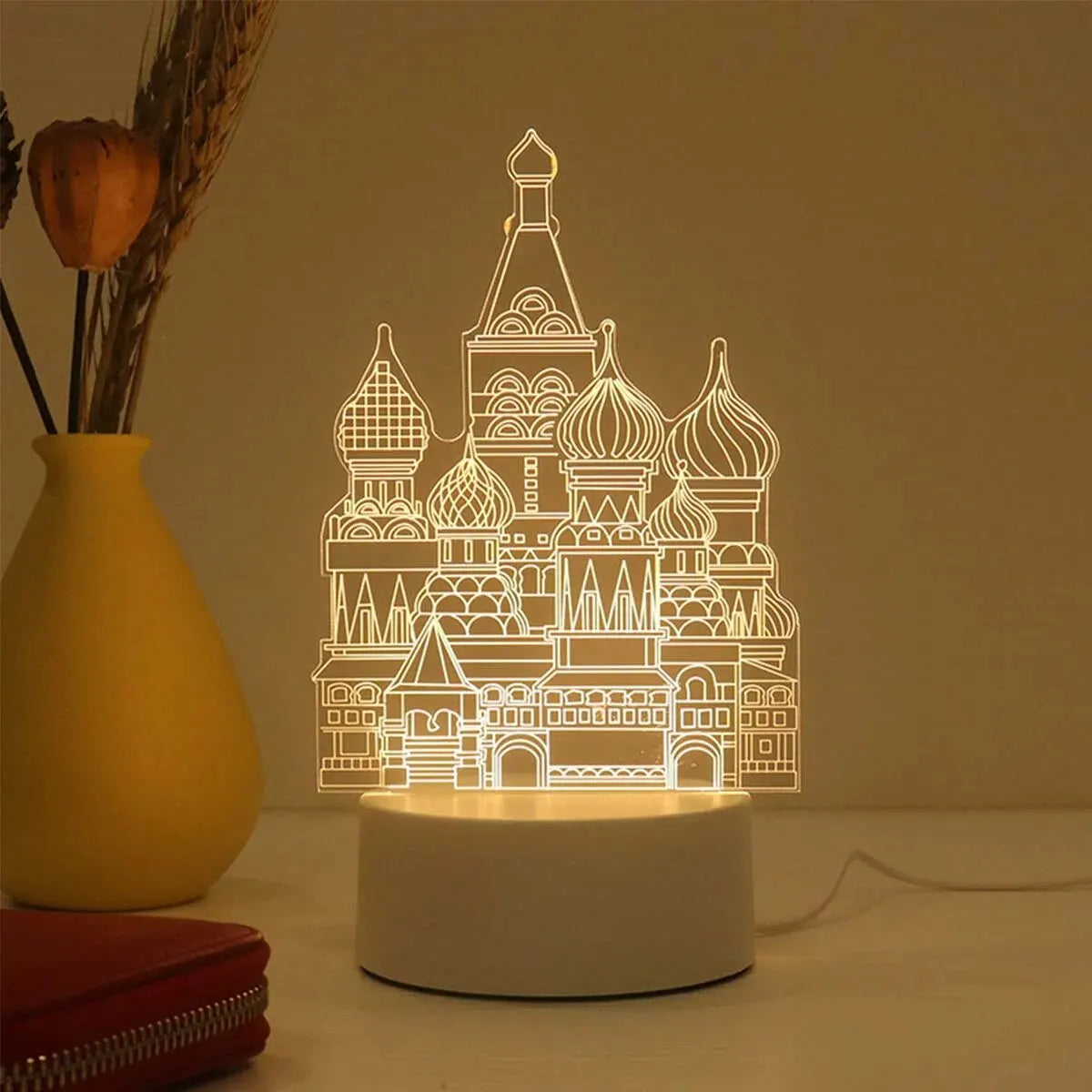 1pc Night Light Creative Acrylic Bedroom Bedside LED Ta