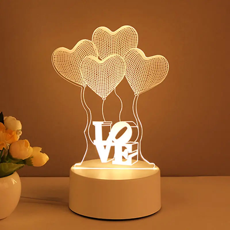 3D Creative Bear Lamp Acrylic USB LED Night Lights Lamp Xmas Christmas Decorations for Home Bedroom Birthday Decor Wedding Gifts